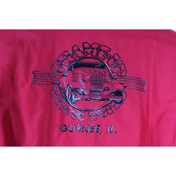 VTG Swingster Size M Red Frame Up Wheel Works Gurnee IL Trucker JacketKATHY